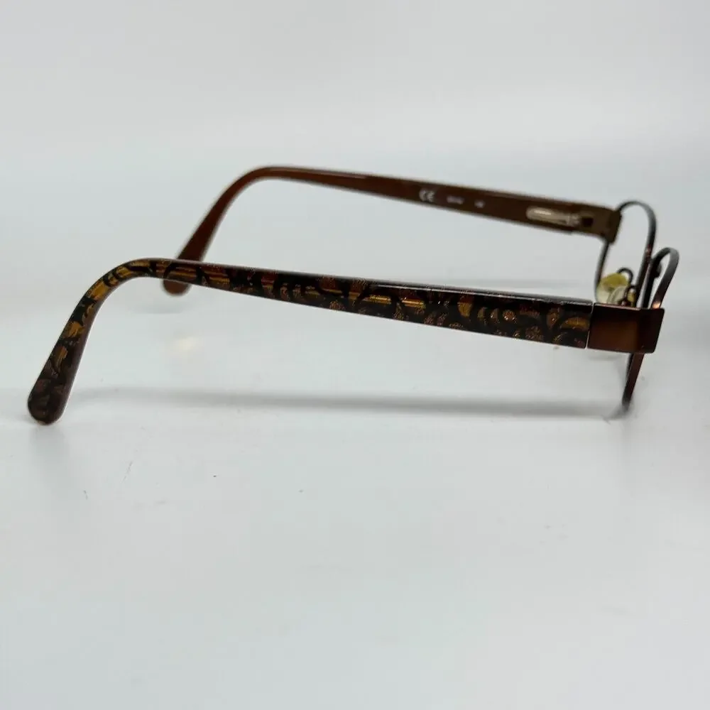 Nine West NW1036 211‎ Eyeglasses Frames Brown Round Oval Rim 52-16-135 H19690